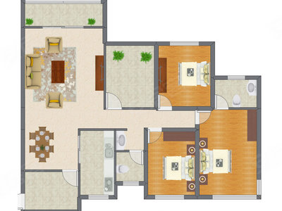 3室2厅 117.54平米