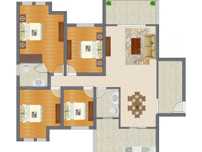4室2厅 131.50平米
