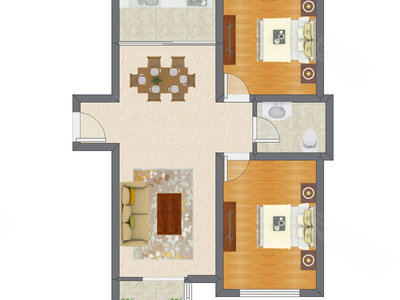 2室2厅 99.51平米户型图