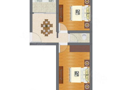 2室1厅 49.20平米户型图