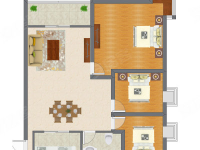 3室2厅 94.11平米户型图