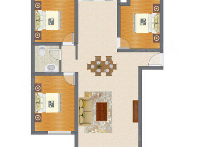 3室2厅 127.57平米