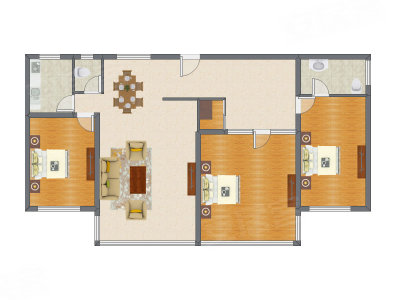 3室2厅 180.32平米户型图