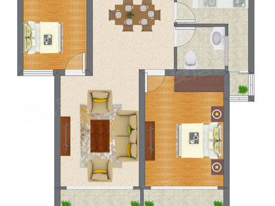 2室2厅 99.67平米户型图