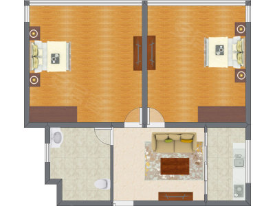 2室1厅 90.17平米