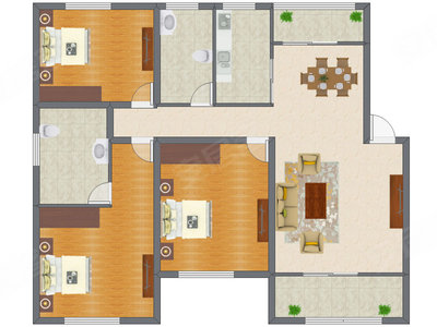 3室2厅 125.99平米