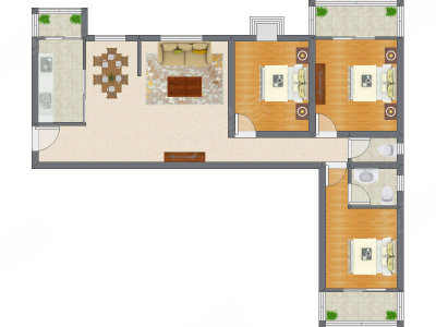 3室2厅 124.87平米