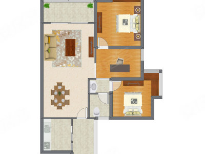 3室2厅 76.55平米