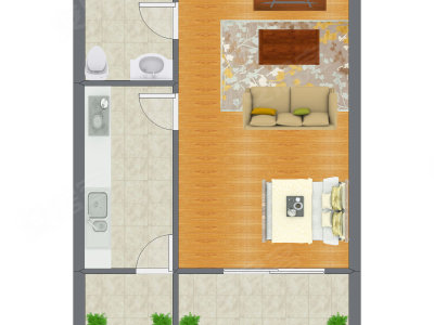 1室0厅 52.70平米户型图