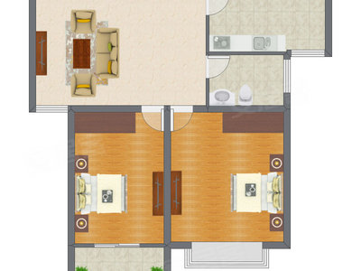 2室1厅 85.14平米