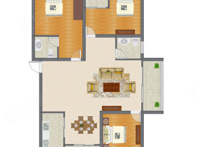 3室2厅 160.28平米