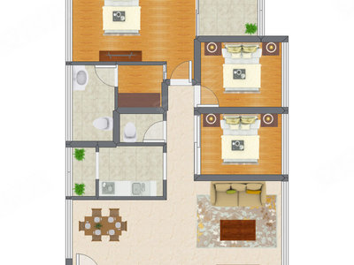 3室1厅 88.74平米