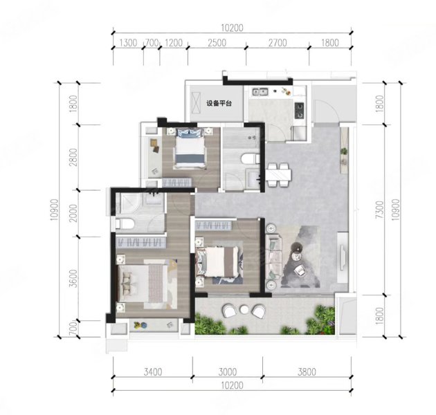 黄龙溪谷(新房)3室2厅108㎡83万二手房图片