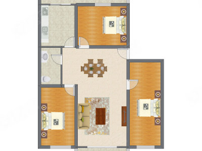 2室2厅 137.50平米户型图