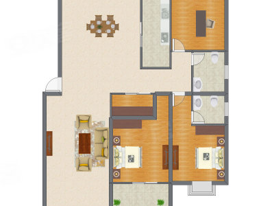 3室2厅 133.40平米户型图