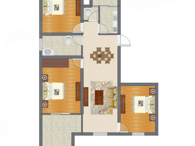 3室2厅 136.82平米户型图