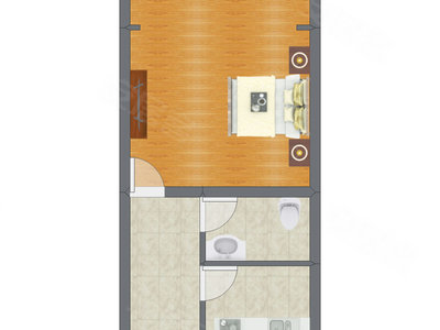 1室0厅 43.60平米户型图