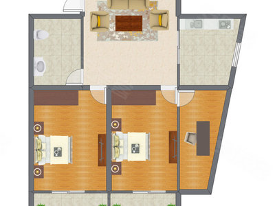 3室1厅 94.55平米