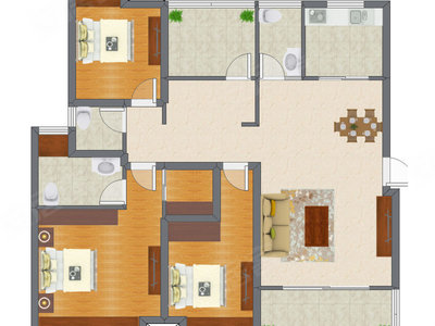 3室2厅 120.91平米
