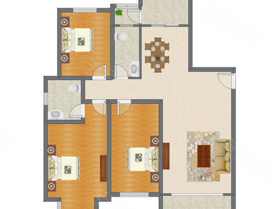 3室2厅 155.99平米