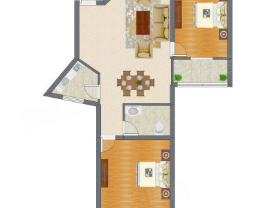 2室2厅 98.17平米