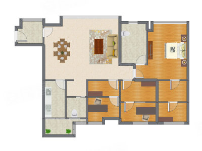 3室2厅 127.21平米
