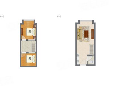 2室1厅 20.75平米