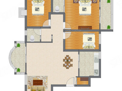 3室2厅 127.51平米