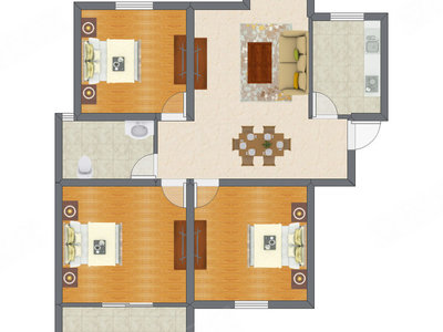 3室2厅 87.59平米
