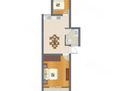2室1厅 39.12平米