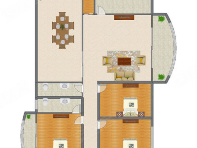 3室2厅 246.00平米户型图