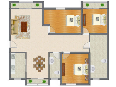 3室2厅 130.70平米
