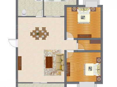 2室2厅 87.50平米