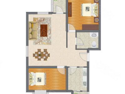 2室1厅 94.47平米户型图