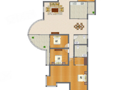 3室2厅 219.57平米户型图