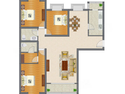 3室2厅 148.55平米