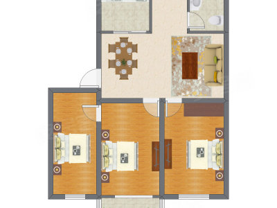 3室2厅 106.80平米