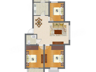 3室2厅 98.98平米