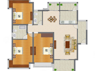 3室2厅 167.75平米户型图