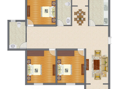 3室2厅 116.04平米