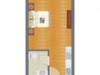 1室0厅 42.15平米户型图