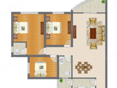 3室2厅 101.00平米