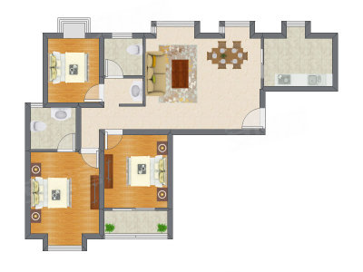 3室2厅 124.83平米