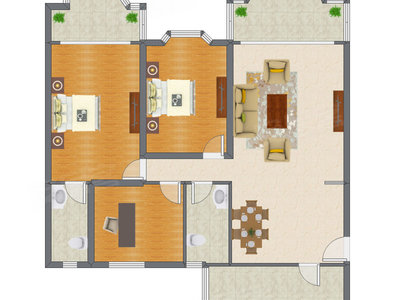 3室2厅 151.31平米