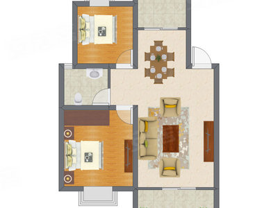 2室1厅 59.99平米
