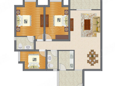 3室2厅 114.75平米