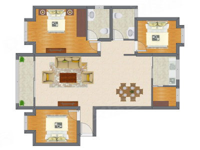 3室2厅 123.70平米