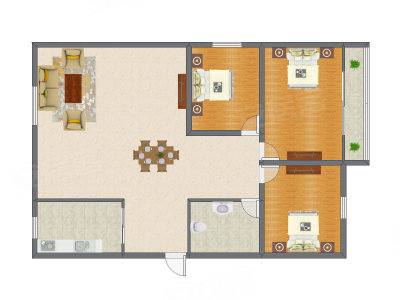 3室2厅 134.96平米