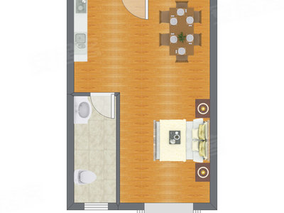1室0厅 47.51平米户型图