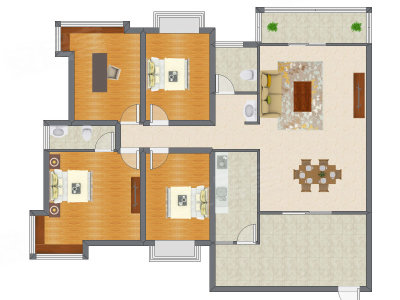 4室2厅 128.80平米